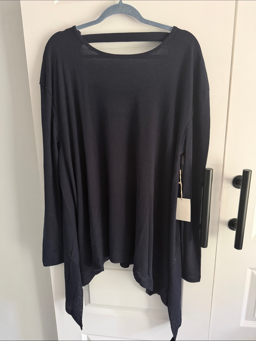 Lightweight Women's Long Sleeve Tunic Top - navy